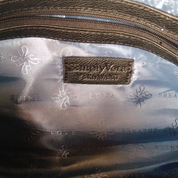 VERA WANG BLACK DUFFLE BAG or BARREL PURSE w/ REFLECTIVE ACCENTS - Picture 6 of 16